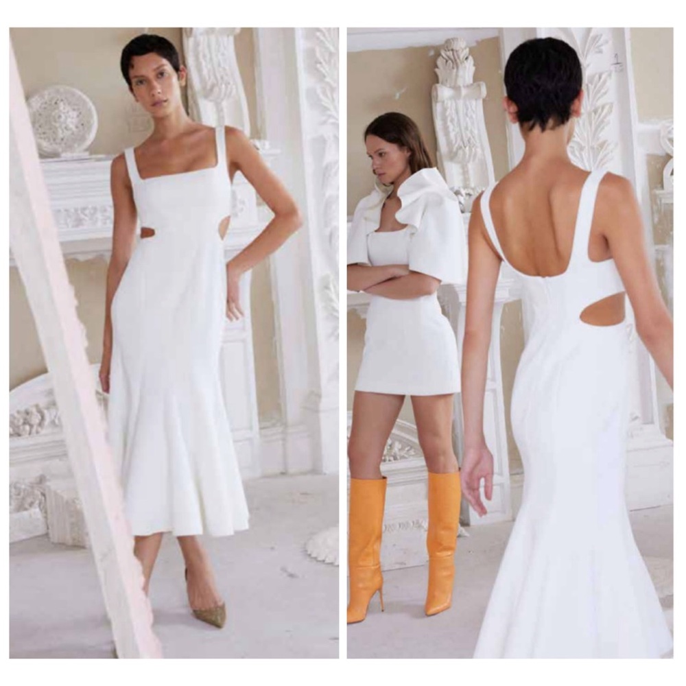 NWT Acler Paracombe Midi Fit N Flare Flute Cream Dress size AU 10 | US 6 Bridal - Picture 3 of 16